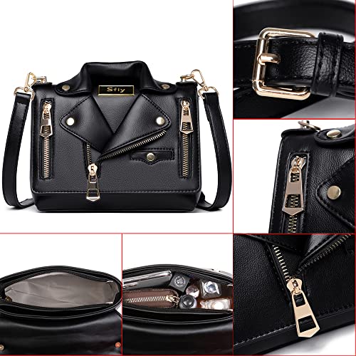 Sfly Women Satchel Shoulder Bag Leather Crossbody Handbags Ladies Evening Clutch Purse Unique Cute Jacket Bag