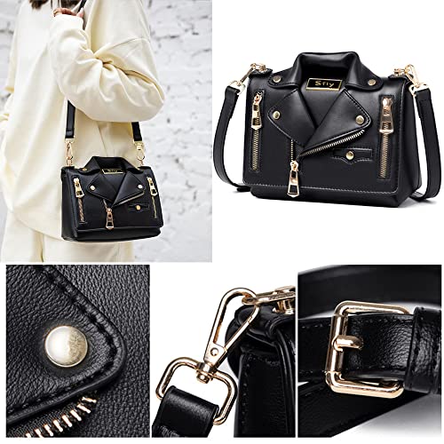 Sfly Women Satchel Shoulder Bag Leather Crossbody Handbags Ladies Evening Clutch Purse Unique Cute Jacket Bag