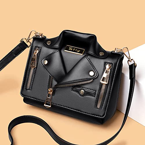 Sfly Women Satchel Shoulder Bag Leather Crossbody Handbags Ladies Evening Clutch Purse Unique Cute Jacket Bag