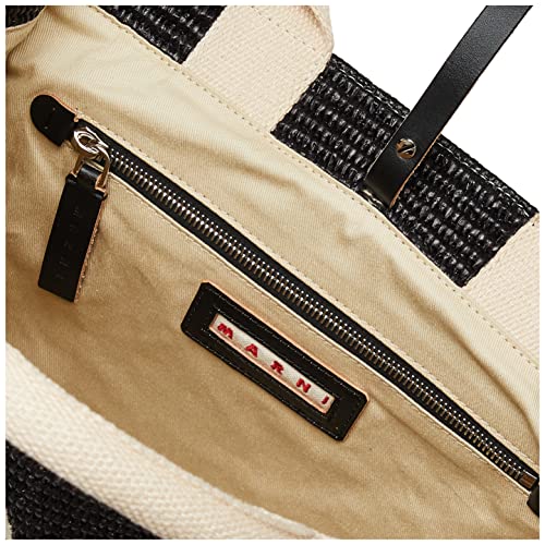 MARNI(マルニ) Women Tote Bag, Black+Natural, One Size