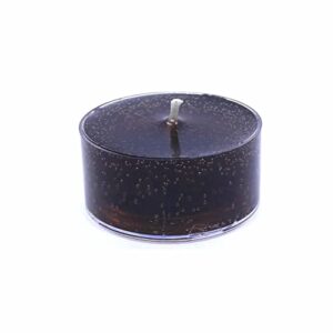 24 Pack 100% BLACK Color Unscented 8 Hour Mineral Oil Based Gel Tea Light Candles Tealights for Home, Weddings, Emergency Use and Events Made in USA By The Gel Candle Company