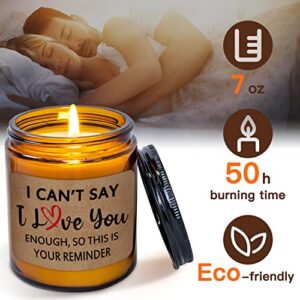 Candle Gifts for Couples, Vetbuosa Valentines Day Gifts for Her Him, Anniversary Birthday Gifts for Couple, Girlfriend, Boyfriend, Wife, Husband, Romantic Gift for Him Her 7Oz 50H Burn Candle