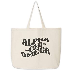 sockprints tote bags for alpha chi omega sorority – mod style sorority bag – large canvas tote bag – sorority gifts for women