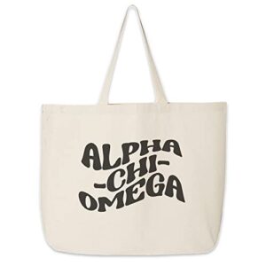 sockprints Tote Bags for Alpha Chi Omega Sorority – Mod Style Sorority Bag - Large Canvas Tote Bag - Sorority Gifts for Women