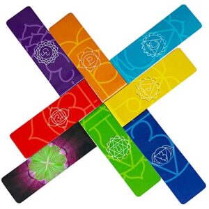 chakra magnetic bookmarks 8 pieces, with guide card on chakras – for books, journals, or small notes