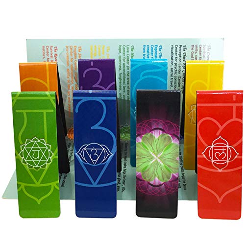 Chakra Magnetic Bookmarks 8 Pieces, with Guide Card on Chakras - for Books, Journals, or Small Notes