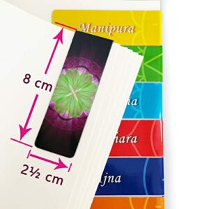 Chakra Magnetic Bookmarks 8 Pieces, with Guide Card on Chakras - for Books, Journals, or Small Notes