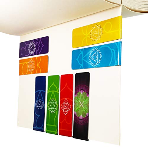 Chakra Magnetic Bookmarks 8 Pieces, with Guide Card on Chakras - for Books, Journals, or Small Notes