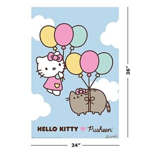 Hello Kitty Pusheen The Cat - Poster (Balloons) (Size: 24" x 36")