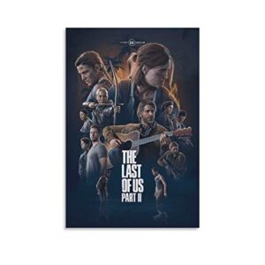 bujian last of us part 2 canvas art poster and wall art picture print modern family bedroom decor posters 12x18inch(30x45cm)