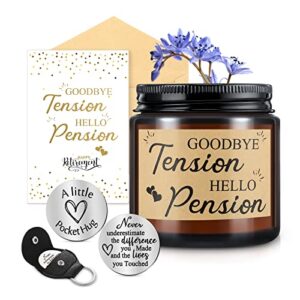 5 pcs retirement gift hug scented candle goodbye tension bluebells scented candle soy wax aromatherapy candle pocket hug token pu leather keychain funny retirement card retro for retirement gift