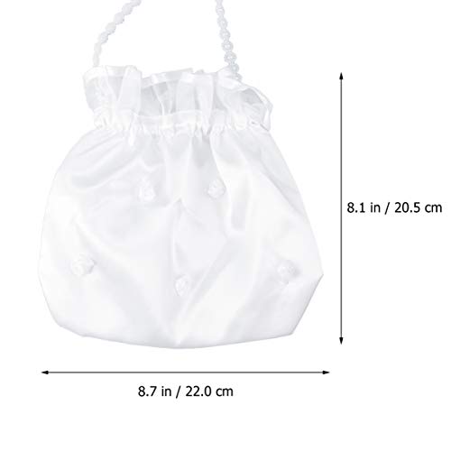 Satin Bridesmaid Handbag Money Bag Bridal Dolly Bag Wedding Party Handbag Bridesmaid Flower Decorated Dolly Bag Bridal Purse for Wedding Bridal Dolly Bag Favor Bridesmaid Dolly Bag