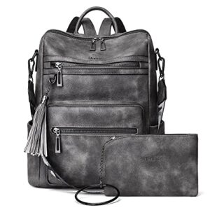 shrrie backpack purse for women leather backpack fashion designer travel backpack convertible shoulder bag with wristlet