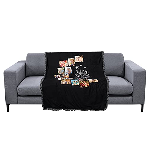 LYFLES 2 Pack Sublimation Blanks Throw Blanket with 14 Photos Panel 40"X60",100% Polyester