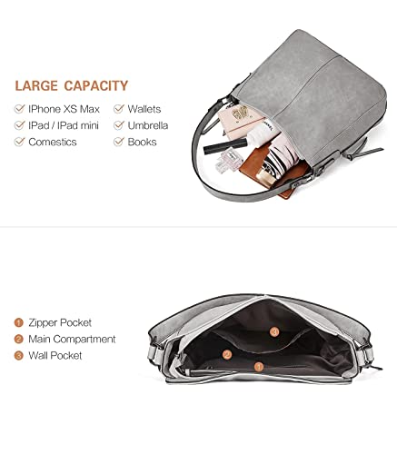 BROMEN Handbags for Women Designer Hobo Bag Large Shoulder Bucket Crossbody Purse with Women Wallet