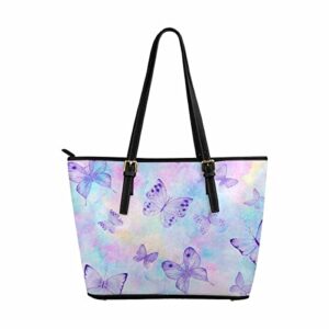 interestprint handbags ladies purses shoulder bags tote bag colorful butterflies