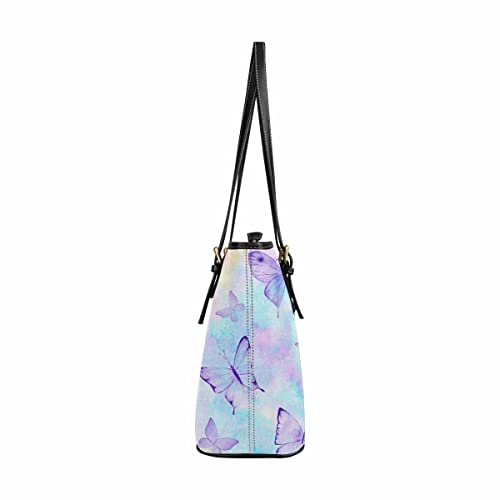 InterestPrint Handbags Ladies Purses Shoulder Bags Tote Bag Colorful Butterflies