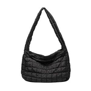 quilted bags for women lightweight quilted padding shoulder bag down cotton padded large tote bags lattice crossbody bag zip closure