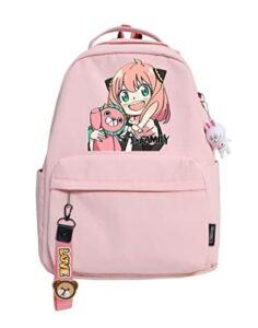 yunbei spy×family cosplay backpack adults anya forger yor loid forger school bag shoulder bag travel bag (pink1, one size)