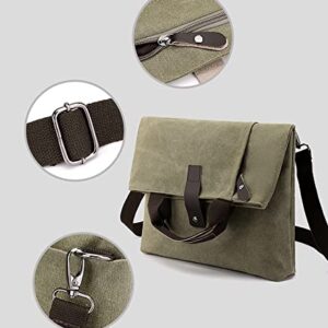 Folding Canvas Crossbody Shoulder Handbag Tote Bags with Adjustable Shoulder Strap Casual Messenger Bag (Coffee)