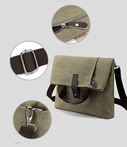 Folding Canvas Crossbody Shoulder Handbag Tote Bags with Adjustable Shoulder Strap Casual Messenger Bag (Coffee)