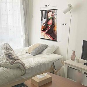 Toomilki Demon Nezuko Scroll Hanging Poster Wall Art Decor Waterproof Cloth, 15.7inx23.6in