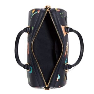 Rowan Satchel In Signature Canvas With Mystical Floral Print (Floral Midnight)