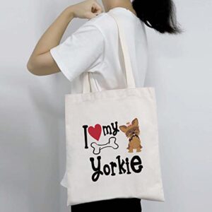 BDPWSS Yorkie Tote Bag For Women Yorkie Dog Lover Gift Yorkshire Terrier Handbags Yorkie Mom Gift (Love My Yorkie TG)