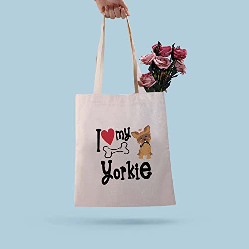 BDPWSS Yorkie Tote Bag For Women Yorkie Dog Lover Gift Yorkshire Terrier Handbags Yorkie Mom Gift (Love My Yorkie TG)