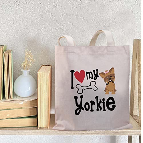 BDPWSS Yorkie Tote Bag For Women Yorkie Dog Lover Gift Yorkshire Terrier Handbags Yorkie Mom Gift (Love My Yorkie TG)