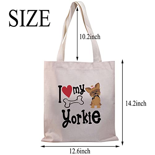 BDPWSS Yorkie Tote Bag For Women Yorkie Dog Lover Gift Yorkshire Terrier Handbags Yorkie Mom Gift (Love My Yorkie TG)