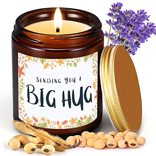 CINGUE Lavender Scented Hug Candle Gift for Women Thinking of You Gifts Unique Friendship Present for Best Friend BFF Bestie Mom Sister Men Female Coworker Relaxation Presents for Birthday Christmas