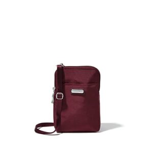baggallini womens – small travel bag with blocking sleeves water-resistant lightweight mini purse take two rfid bryant crossbody, dark cherry