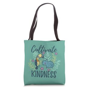 disney encanto cultivate kindness floral logo tote bag