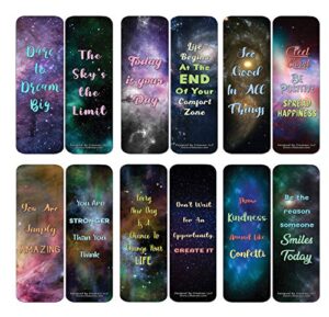 creanoso galaxy motivational bookmarks cards series 3 (60-pack) – premium quality gift ideas for children, teens, & adults for all occasions – stocking stuffers party favor & giveaways