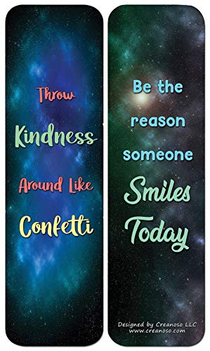 Creanoso Galaxy Motivational Bookmarks Cards Series 3 (60-Pack) - Premium Quality Gift Ideas for Children, Teens, & Adults for All Occasions - Stocking Stuffers Party Favor & Giveaways