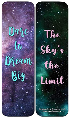 Creanoso Galaxy Motivational Bookmarks Cards Series 3 (60-Pack) - Premium Quality Gift Ideas for Children, Teens, & Adults for All Occasions - Stocking Stuffers Party Favor & Giveaways