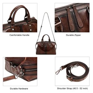 Women Genuine Leather Handbags vintage purses Top Handle Satchel and tote Crossbody Shoulder bags (Vintage Coffee)