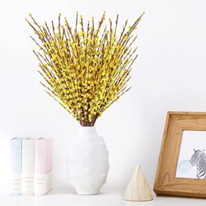 Starryle 10Pcs 29.5'' Long Artificial Flowers Stem Fake Jasmine Flower Faux Jasmines Plant for Home Bathroom Living Room Farmhouse Wedding DIY Flower Vase Decor (Yellow)