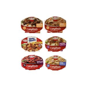 hormel compleats meals – variety flavors (6 count – 7.5 to 10 ounce microwavable bowls) – beef stew, meatloaf, roast beef, spaghetti, chicken alfredo, turkey dressing