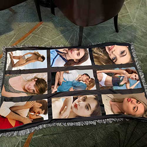 LYFLES 2 Pack Sublimation Blanks Throw Blanket with 9 Photos Panel 40"X60",100% Polyester