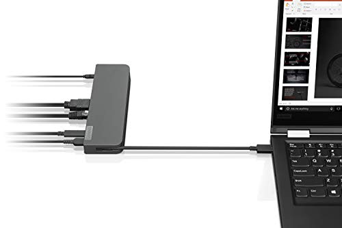 Lenovo USB-C Mini Dock, 7-in-1 Portable Dock with HDMI, VGA, USB-C, USB 3.1, USB 2, 3.5mm Audio, Ethernet, 45W Charging, Compatible with Lenovo, Apple & USB-C Laptops, G0A70065US