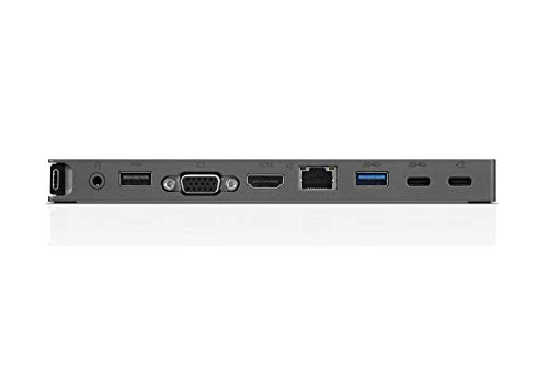 Lenovo USB-C Mini Dock, 7-in-1 Portable Dock with HDMI, VGA, USB-C, USB 3.1, USB 2, 3.5mm Audio, Ethernet, 45W Charging, Compatible with Lenovo, Apple & USB-C Laptops, G0A70065US