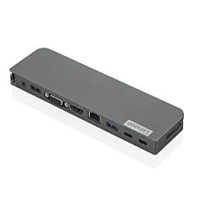 Lenovo USB-C Mini Dock, 7-in-1 Portable Dock with HDMI, VGA, USB-C, USB 3.1, USB 2, 3.5mm Audio, Ethernet, 45W Charging, Compatible with Lenovo, Apple & USB-C Laptops, G0A70065US