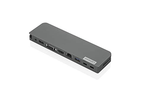 Lenovo USB-C Mini Dock, 7-in-1 Portable Dock with HDMI, VGA, USB-C, USB 3.1, USB 2, 3.5mm Audio, Ethernet, 45W Charging, Compatible with Lenovo, Apple & USB-C Laptops, G0A70065US