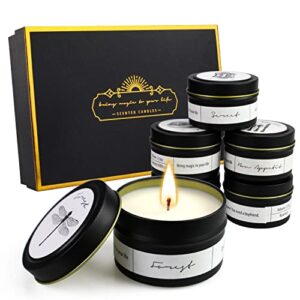 scented candles gifts set, 6 pack candle set for men,150 h long lasting soy candle, candles gifts for women, birthday anniversary housewarming gift, stress relief & relax body