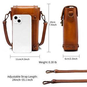 Montana West Mini Crossbody Bag for Women Genuine Leather Vintage Shoulder Bag Cell Phone Purse AR-MWG01-9062BR