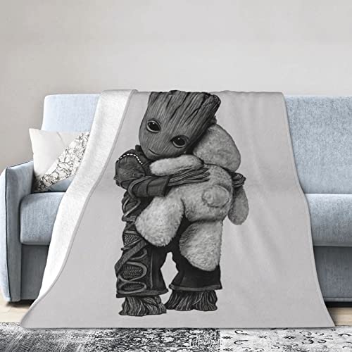 CifepraK Throw Bear Groot Blanket for Bed Warm Cozy Flannel Fleece Lightweight Plush Blankets and Throws for Couch Sofa for Kids and Adults - 40"x50"