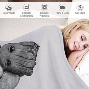 CifepraK Throw Bear Groot Blanket for Bed Warm Cozy Flannel Fleece Lightweight Plush Blankets and Throws for Couch Sofa for Kids and Adults - 40"x50"