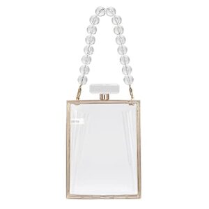 CARIEDO Acrylic Handbag Luxury Transparent Clear Clutch Bag for Women Evening Bag Handbag Purse Crossbody Shoulder Bag Party Prom (Clear 97)